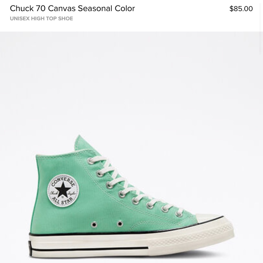 Sea foam Green Converse High tops